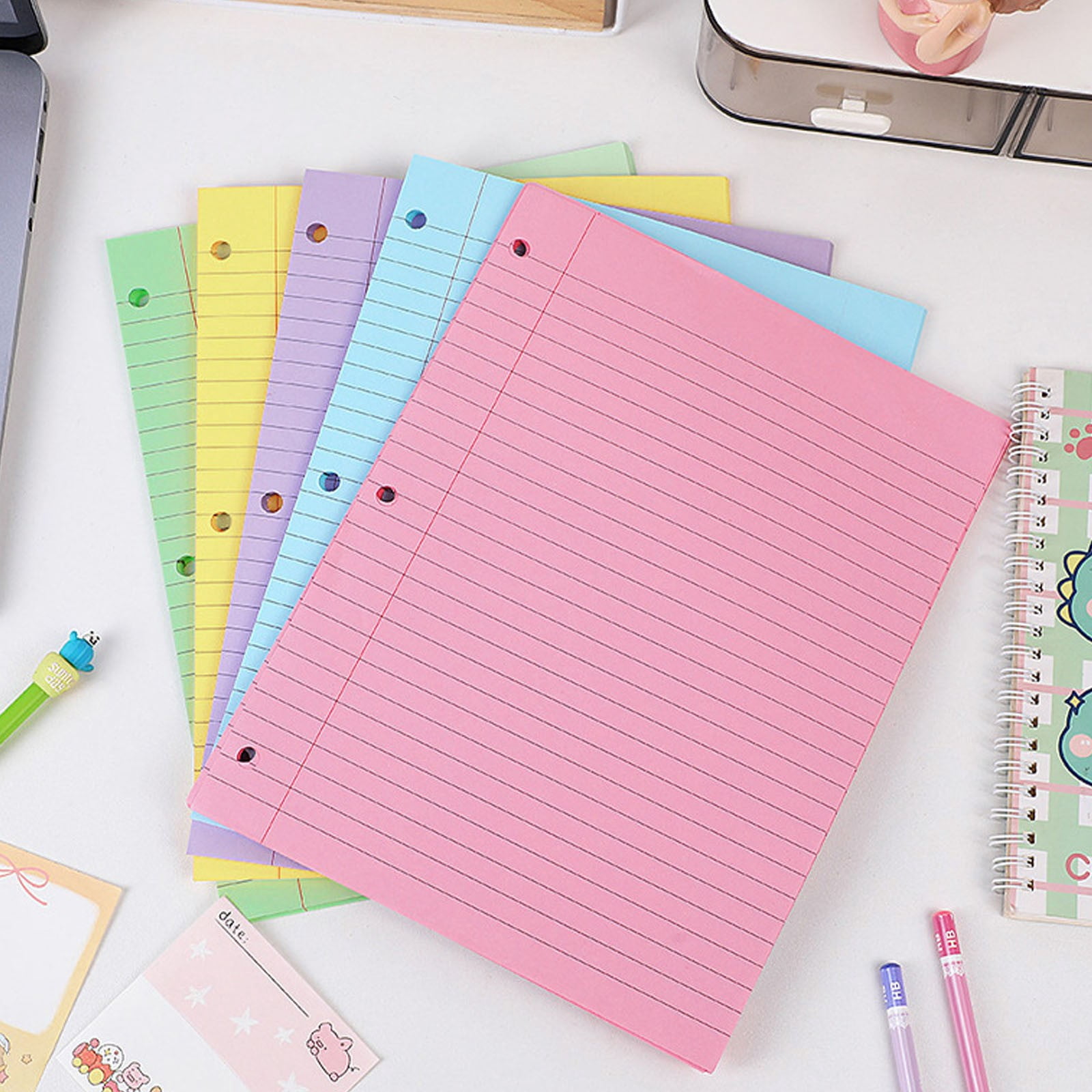Loose Leaf Paper 100 Sheets, 7.9" x 10.57" Filler Paper, College Ruled 3-Hole Punched, Notebook Paper for 3-Ring Binders Notepad Writing Note Pads To-Do Lists for Office & Home Supplies