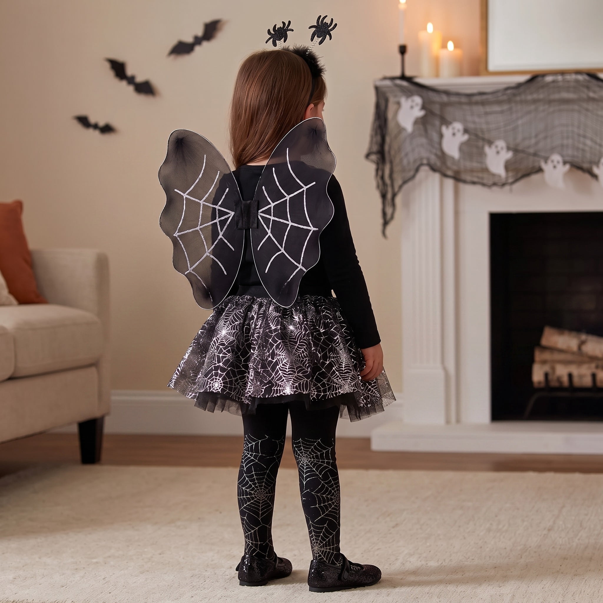 Spider Costume Accessory Set for Children, Black and Silver, 3 Pieces, Halloween by Way To Celebrate