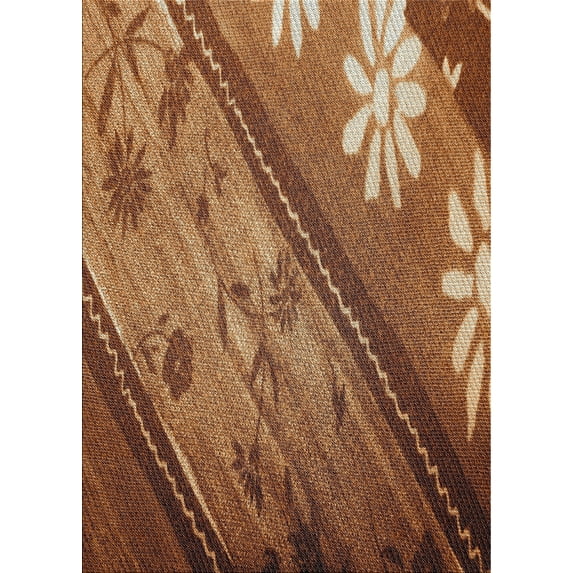 Ahgly Company Machine Washable Indoor Rectangle Transitional Saffron Red Area Rugs, 7' x 10'