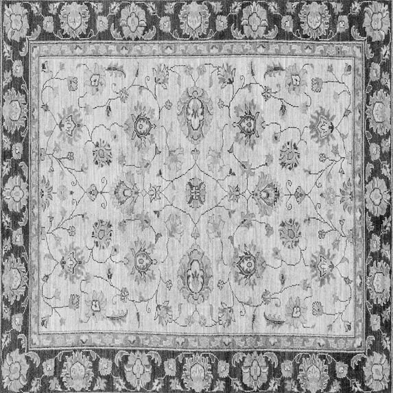 Ahgly Company Indoor Square Oriental Gray Traditional Area Rugs, 6' Square
