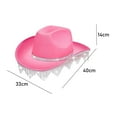thumbnail image 4 of Sombrero de vaquero con borlas, sombrero de sol de ala grande para puesta en escena, disfraces, viajes Rosa, 4 of 8