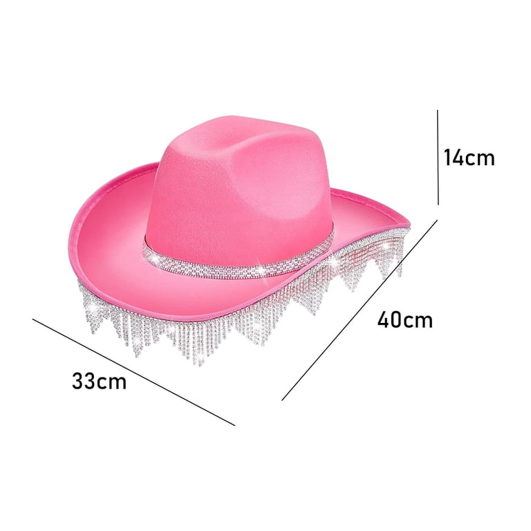 yuksok Cowboy Hat with Western Rhinestone Tassels, Cowgirl  display picture 1