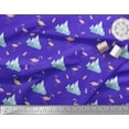 thumbnail image 2 of Soimoi Blue Rayon Fabric Feather & Flamingo Bird Print Fabric by the Yard 58 Inch Wide, 2 of 3