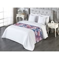 thumbnail image 3 of Floral Bed Runner, Watercolor Style Design Leaves Peony and Rose Ornaments Art Pattern, Decorative Accent Bedding Scarf for Hotels Homes & Guest Rooms, Queen, Blush Eggshell and Plum, by Ambesonne, 3 of 3