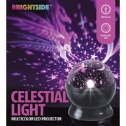 Brightside Celestial LED Projector, Multicolor Rotating Light, USB or Battery Powered