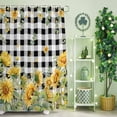 thumbnail image 2 of Shower Curtain, Summer Farmhouses Sunflowers Waterproof Shower Curtain Set with Hooks for Bathroom Showers,Stalls and Bathtubs,60x72In Black White Check, 2 of 9