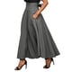 thumbnail image 1 of Falda plisada de verano para mujer, falda de cintura alta para uso diario, falda larga elástica versátil, falda informal, falda sólida de corte A, falda de verano de moda, falda larga (L), 1 of 3