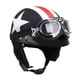 thumbnail image 1 of Casco de moto semiabierto con gafas, visera, bufanda, motociclista, 1 of 8