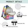 thumbnail image 4 of Colorful Watercolor Stripe Pattern Backpack for School,Cute School Bag,Schoolbag with Adjustable Shoulder Straps & Padded Back,15.25"x11.5"x5.25", 4 of 5