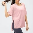 thumbnail image 5 of Womens Workout Tops Yoga Short Sleeve Cover up Summer Lightweight Breathable Thin Yoga T-Shirt, 5 of 5