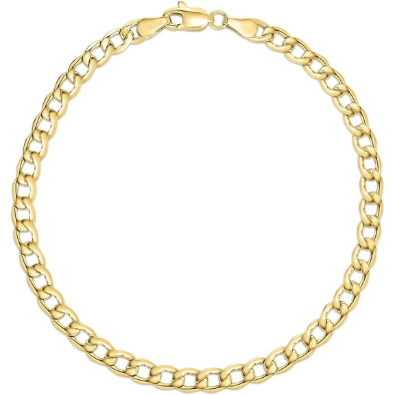Floreo 10k Yellow Gold 4mm Hollow Cuban Curb Link Bracelet - 8 Inch