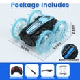 thumbnail image 4 of JoyStone Amphibious Remote Control Car Boat with LED Lights, 4WD RC Stunt Car Toy for Boys Girls, Water Beach Pool Toys for Kids Ages 8-12, Blue, 4 of 9