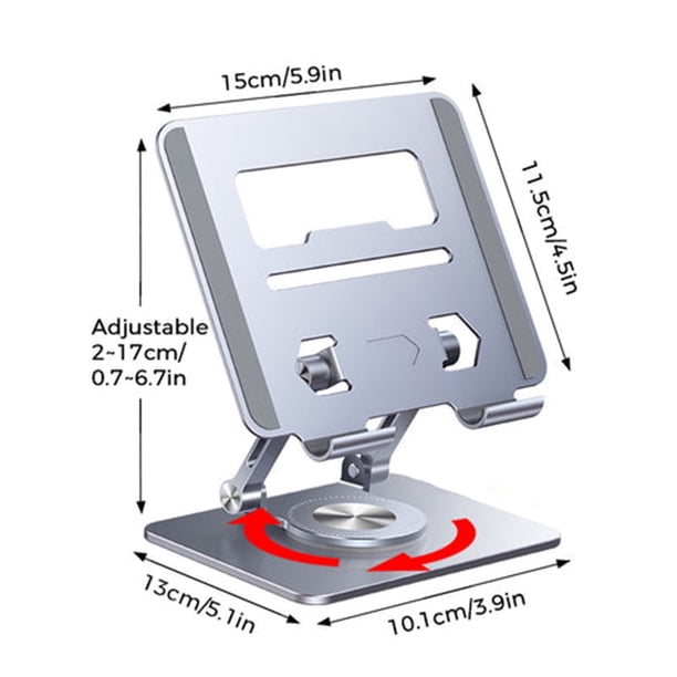 Soporte giratorio de escritorio Shyuyusa de aleación de aluminio de 360°, soporte para portátil de altura ajustable, diseño ergonómico, elevador para portátiles de 10 a 17 pulgadas, compatible con