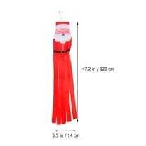 LOLIPPYY Red Christmas Windsock Flag Durable Cloth Hanging Decoration for Courtyard and Outdoor Use 39 Inches