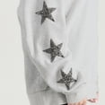 thumbnail image 3 of Women's Gameday Couture Ash UCLA Bruins Oversized Pennant Pride Rhinestone Star Sleeve Sweatshirt, 3 of 3
