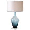 thumbnail image 1 of Uttermost Hagano Glass Crystal and Fabric Table Lamp in Blue/Beige, 1 of 2