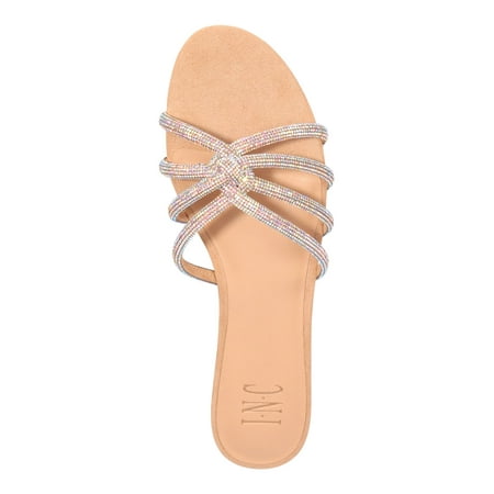 

INC Womens Beige Sandals Center Twist Detail Strappy Studded Slip Resistant Ariahf Round Toe Slip On Flats 9 M