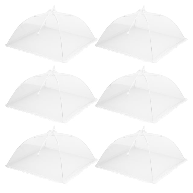 6 Piezas Grandes y Altas Cubiertas para Alimentos de Malla de 15" para Exteriores, Cubiertas Protectoras para Alimentos, Blancas