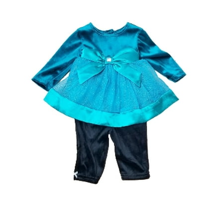 Youngland Green - Infant Baby Girls Green Teal Fancy Christmas Holiday Party Dress Outfit