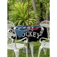 thumbnail image 2 of Outdoor Tablecloth with Umbrella Hole and Zipper, Black American Flag Round Table Cloth 54 Inch Waterproof Tablecloth, Abstract Red Hockey Stripes Us Flag Picnic Table Cover for Patio Camping, 2 of 7
