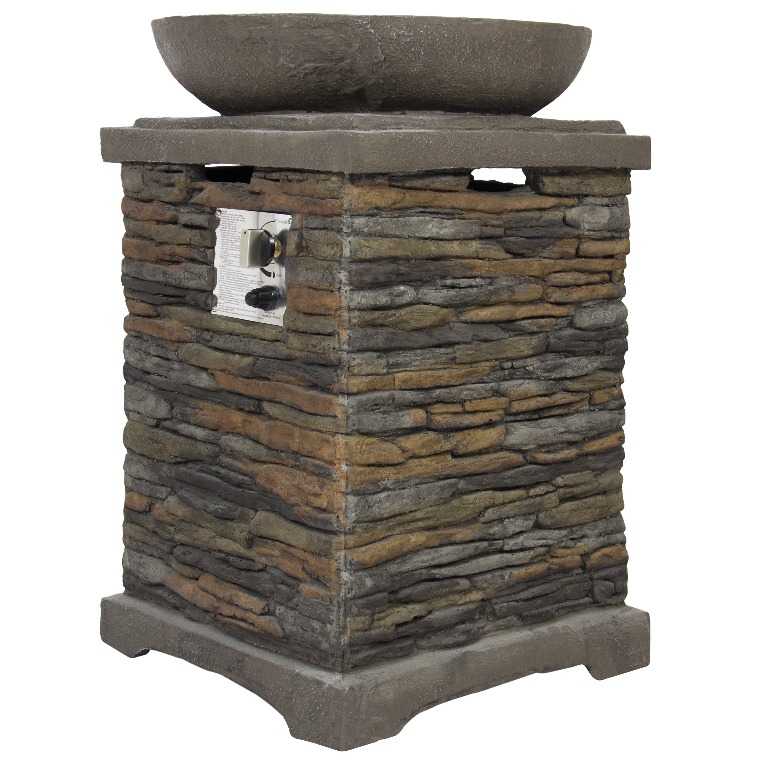 Best Choice S Outdoor Fire Bowl Firepit With Lava Rocks Stone Best Choice S Outdoor Fire Bowl Firepit With Lava Rocks Stone Base Propane Com