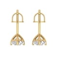 thumbnail image 4 of Clara Pucci 1.5Ct Clear Round Cut VVS1 Screw Back Stud 18k Solid hypoallergenic Gold Designer Earrings For April, 4 of 7