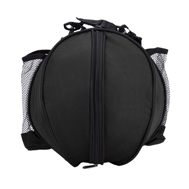 Bolsa de almacenamiento portátil para balones de baloncesto, fútbol y fútbol con correa para el hombro (negra)