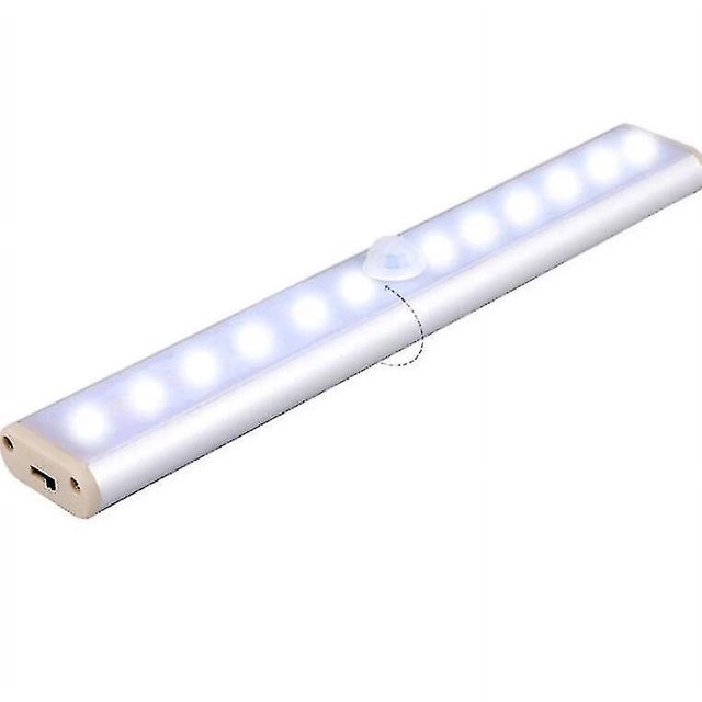 Lámparas 12 Led, Inalámbrica, Recargable Por Usb, Magnética, Detector De Movimiento, Portátil. Luz de Armario, Lámpara de Emergencia, Auxiliar, Plata