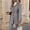 04-Gray, variant on Women's Wool Blend Button Front Coat, Belted Mid-Length Overcoat, Elegant Lapel Collar Woolen Jacket Outerwear for Fall Winter 03-Complexion XL
