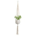 thumbnail image 4 of Macrame Hanger - 41.3" Indoor Hanging Planter Basket with Wood Beads, Decorative Wall Hanger for Pots Up to 10", 4 of 6
