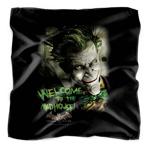Batman: Arkham Asylum Joker Welcome to the Madhouse Bandana (21 in x 21 in)