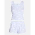 thumbnail image 5 of No Boundaries Cloud Core Sleepwear Tank Top and Shorts Sleep Set, 2-Piece, Women's XXS-3X, 5 of 5