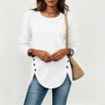 thumbnail image 6 of Zysthvn Casual Ladies Sweatshirts Pullover Winter Lightweight Sweatshirts for Women Long Sleeve Loose Fit Crewneck Solid Tops, 6 of 8