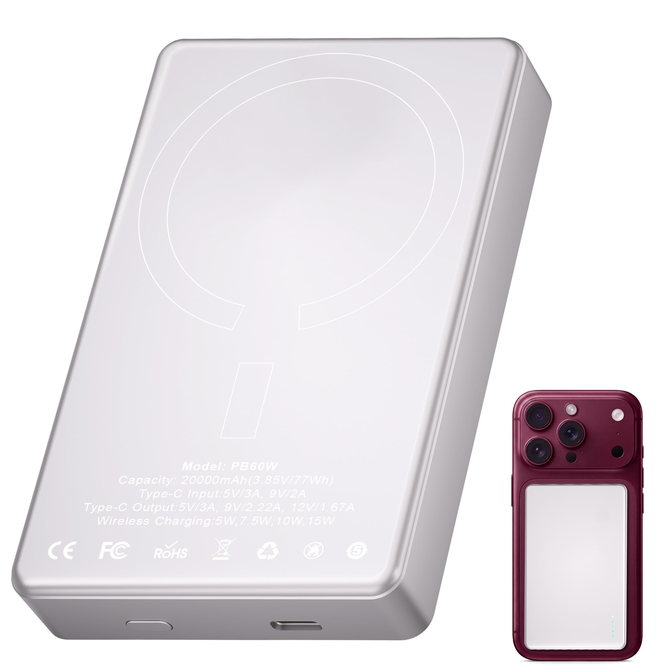 SHARGE ICEMAG 2 Magsafe Power Bank, 10000mAh, 15W Qi2 Wireless