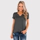 thumbnail image 2 of Camiseta Mujer Camiseta De Algodón Con Cuello En V Camiseta De Manga Corta De Color Sólido, Gris, XXL Vogacara AP001699-08, 2 of 7