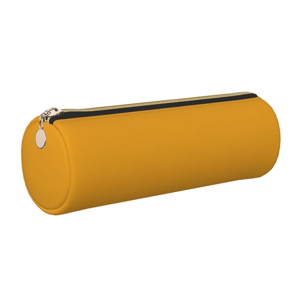 Disketp Goldenrod Estuche Organizador de Lápices de Cuero, Estuche de Oficina con Cremallera para Bolígrafo y Lápiz