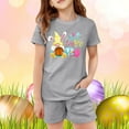 thumbnail image 2 of CAIXIA Girls Cotton Summer Short Set Easter Holiday Printed Short Sleeve Top and Shorts Pajama Set for Kids Girls and Boys Outfit,5-6 Years, 2 of 4