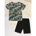 thumbnail image 2 of MORTTIC Toddler Kids Girl's Father's Day Summer Outfit Short Sleeve "Daddy's Girl" Letter Print Top & Pants Set, 2 of 6