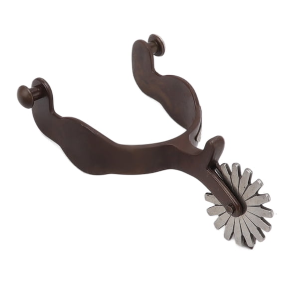 Éperons de Cheval de Cow-Boy, Cheval Éperons Finition Fine Rouille Décoration Unique 2 PCS avec Icône de Vache pour l'Équitation