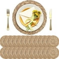thumbnail image 2 of Set of 24 Round Woven Placemats 12 Inches Bulrush Placemats Natural Hand-Woven Boho Rattan Placemats Wicker Table Mats Farmhouse Weave Place Mats for Home Dining Table, 2 of 5