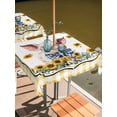 thumbnail image 2 of Outdoor Tablecloth with Umbrella Hole for Patio/Picnic/Party/Camping, Pig Sunflowers Waterproof Table Cloth Square Cover Washable, Yellow Floral Elegant Checkered Pastoral (60"x 60"), 2 of 8