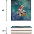 thumbnail image 3 of RYLABLUE Merry Christmas Santa Claus Set of 8 Coaster for Drinks, Absorbent Ceramic Stone Coasters Cup Mat with Cork Base for Home Kitchen Room Coffee Table Bar Decor, 3 of 4