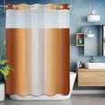 thumbnail image 2 of Burnt Orange Grey Gradient No Hook Shower Curtain with Snap in Liner Minimalist Ombre Modern Art Waterproof Bathroom Shower Curtain with See Through Top Window for Bathtub 60" x 72", 2 of 9