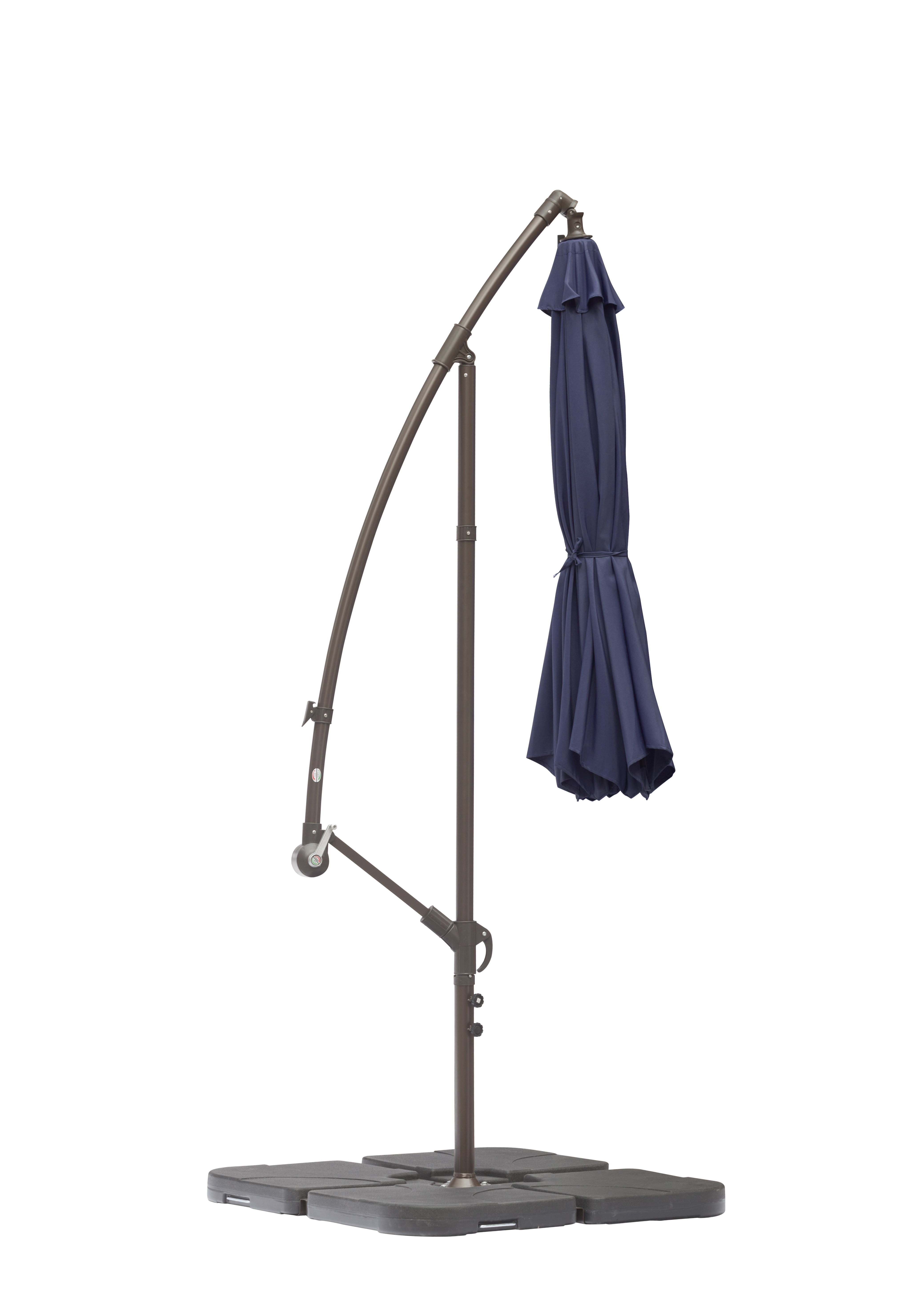 Westin Outdoor 10 Ft Cantilever Offset Umbrella with Base Weights Included for Outdoor Patio UV Weather Resistant, Navy Blue