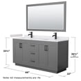 thumbnail image 6 of Wyndham Collection Miranda 66" Wood Double Bathroom Vanity in Dark Gray/Black, 6 of 7