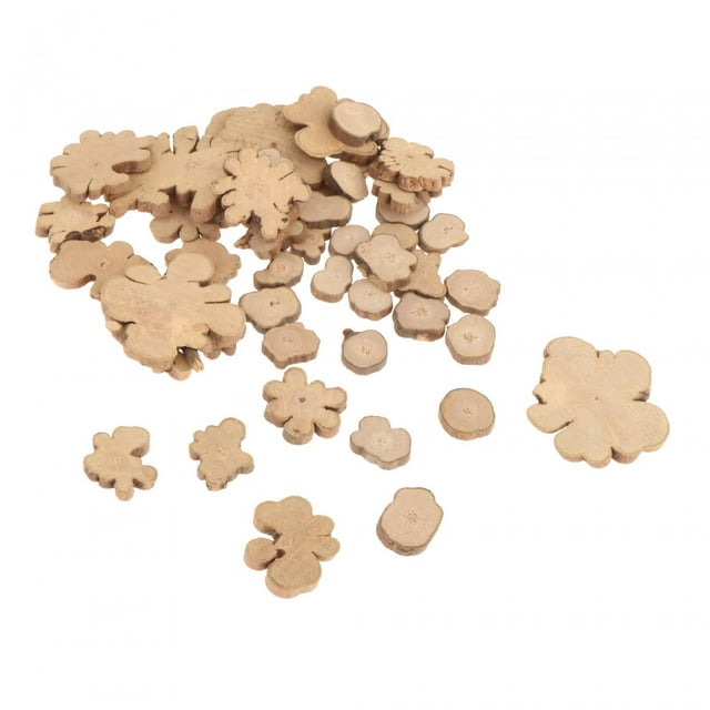 jifeng 50 Pieces Craft Unfinished Wood Pieces Irregular for Crafts Drawing Painting