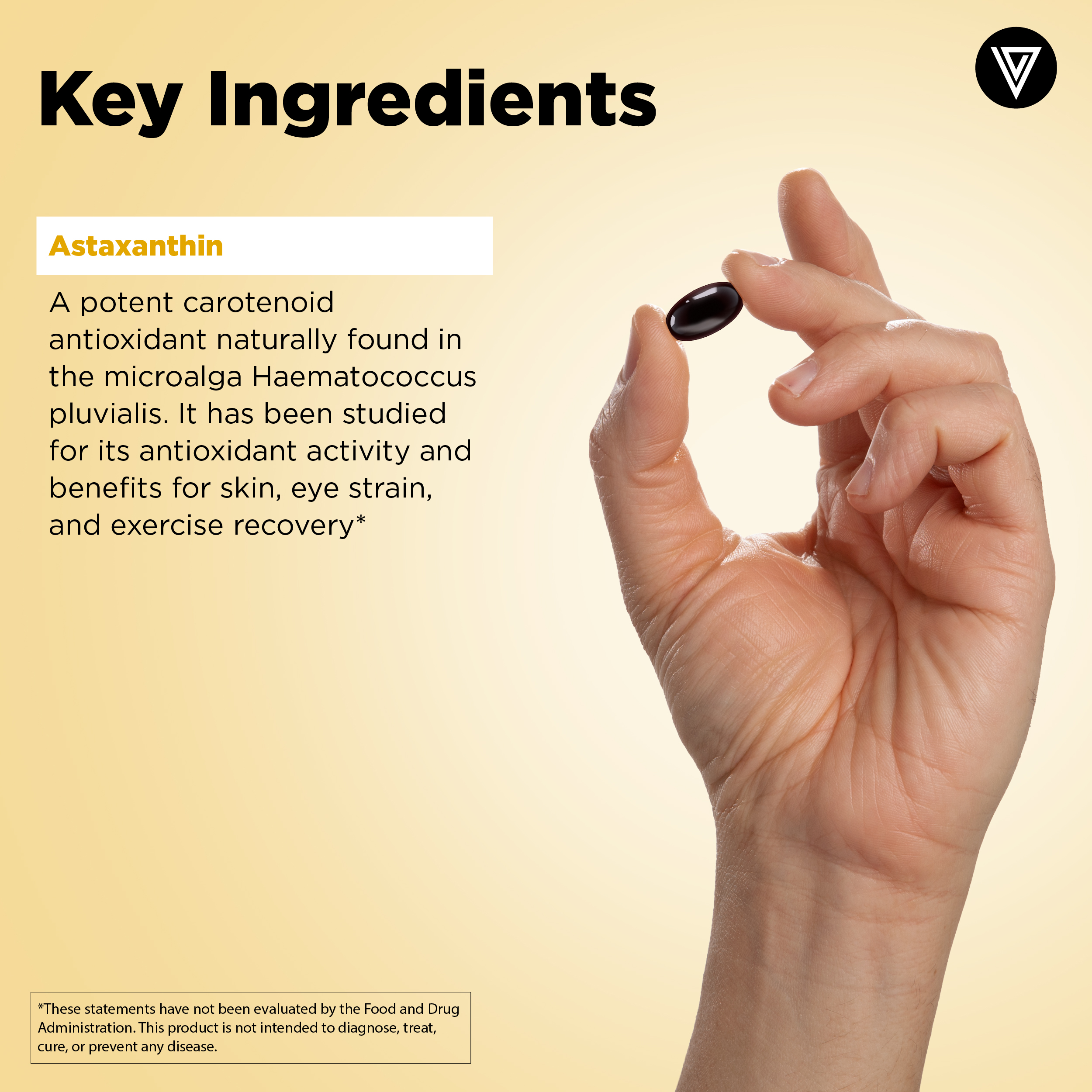 Vital Vitamins Astaxanthin 12mg Softgels - Made with Natural Astaxanthin - Supplement to Promote Skin Hydration, Elasticity - Defends Cells Against Daily Damage - Vegan - 60 Soft Gels