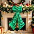 thumbnail image 2 of Big Green Bows Christmas Tree Topper Bows 40*16in Large Satin Bow for Hoom Wall Backdrop Room Decorations for Wedding Birthday Party, 2 of 9