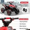 thumbnail image 3 of Kids ATV Drive Kids Ride On Car 12V 4 Wheel with Remote, Music, LED Red, 3 of 5