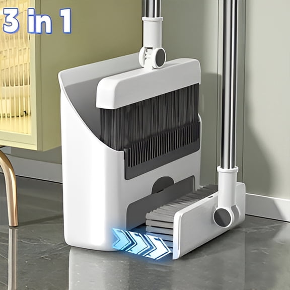 3in 1 Broom and Dustpan Set Floor Brush Long-handled Broom And Dustpan For Home Office School Dorm